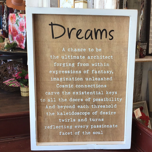 Inset Box Sign - Dreams