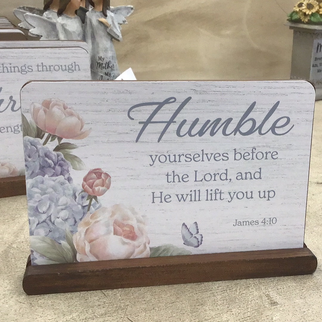 Floral Scripture Sitter - Humble