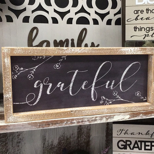 Grateful Wooden Box Sign